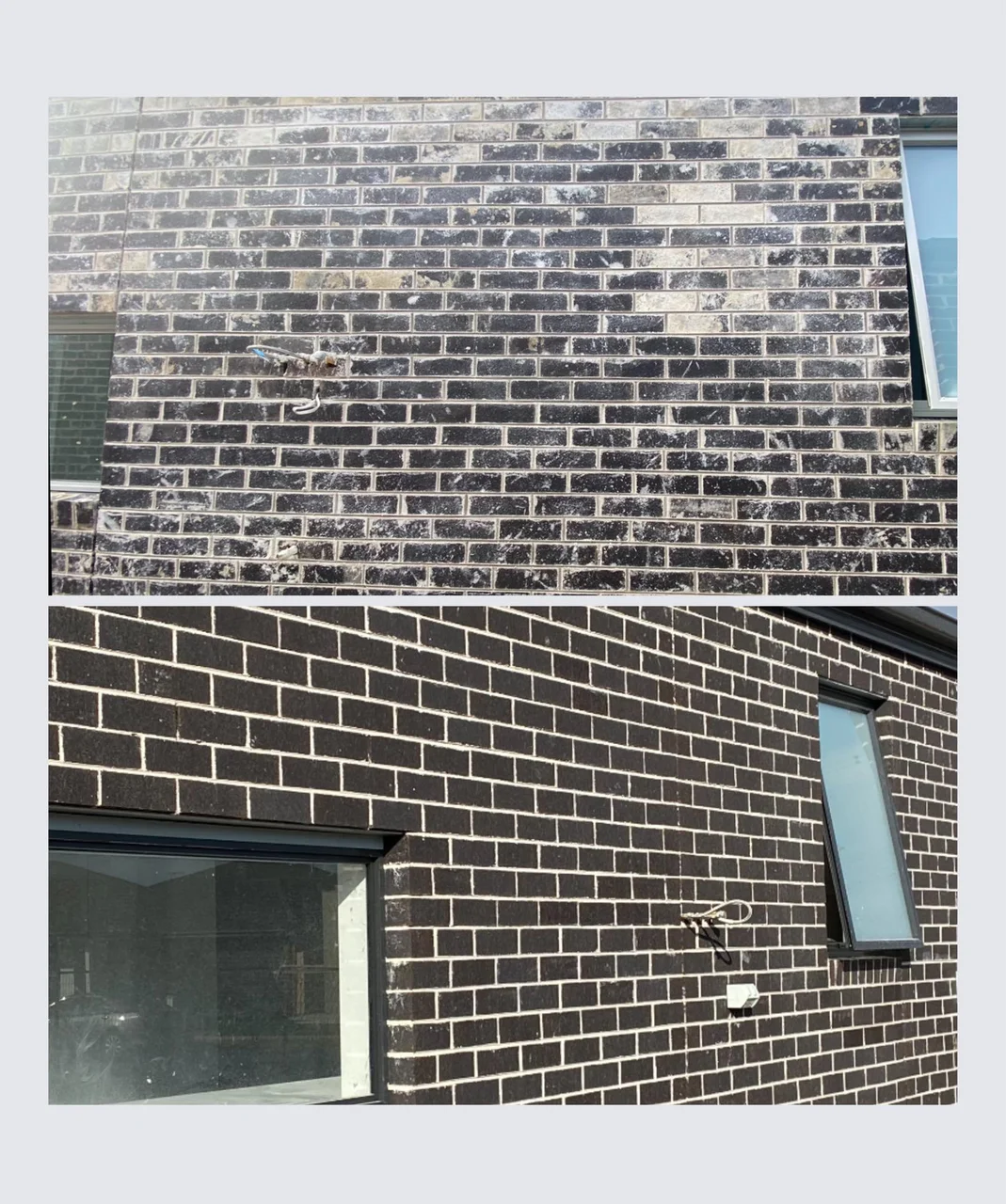 Brick facade cleaning result in Melbourne