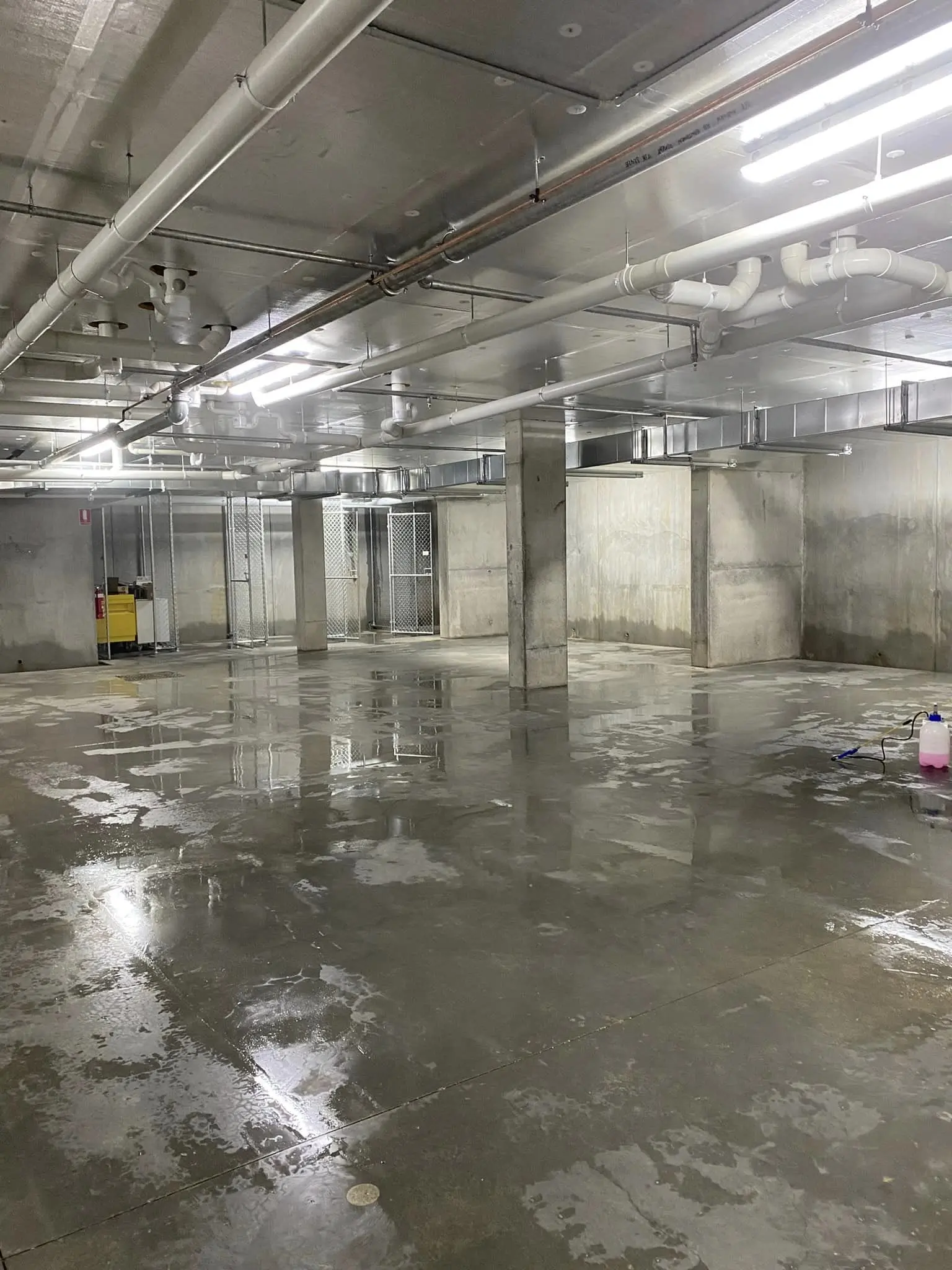 Pressure cleaning equipment on a Melbourne exterior cleaning job