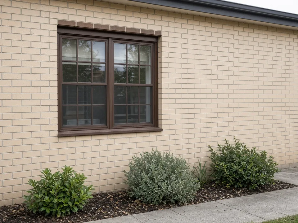 the same cream brick wall clean and even in colour