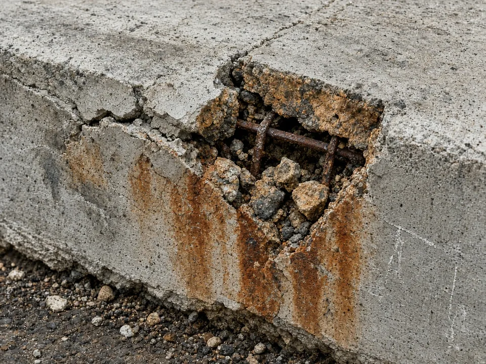 Illustrative image (not a Spotless job): Concrete Cancer Signs in Melbourne Driveways