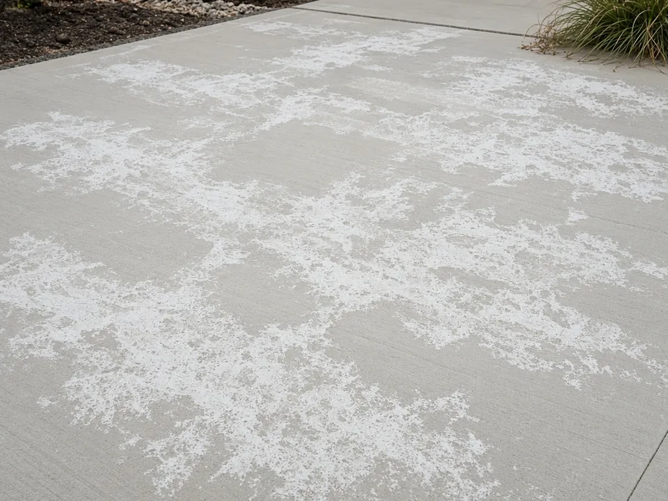 Illustrative image (not a Spotless job): Driveway Efflorescence: Hot Rinse, Acid Wash or Just Rain?