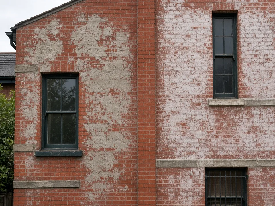 Illustrative image (not a Spotless job): Mortar Smear vs Efflorescence: How to Tell Them Apart on Melbourne Brick