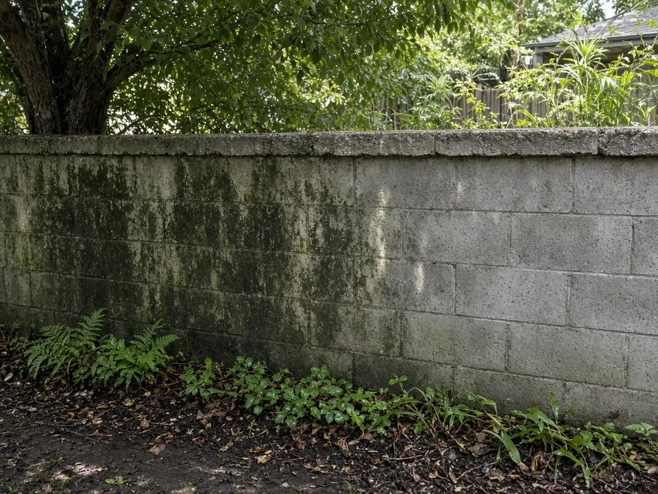 Illustrative image (not a Spotless job): Mould Removal from Garden Walls and Retaining Walls