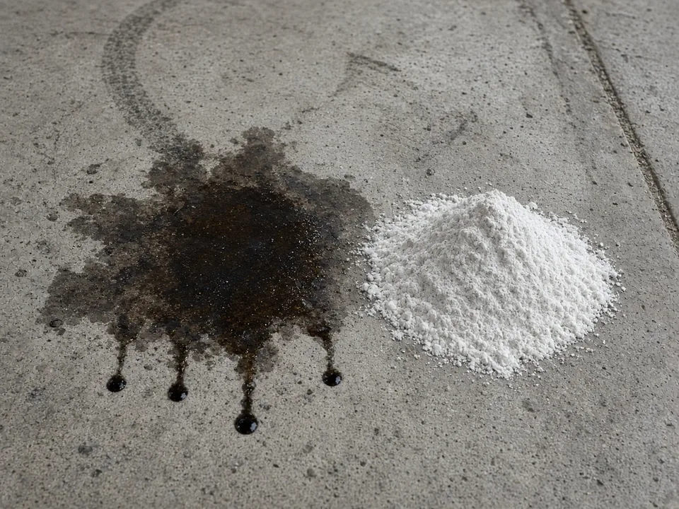 Illustrative image (not a Spotless job): Oil Drip Removal: Poultice Methods That Actually Work