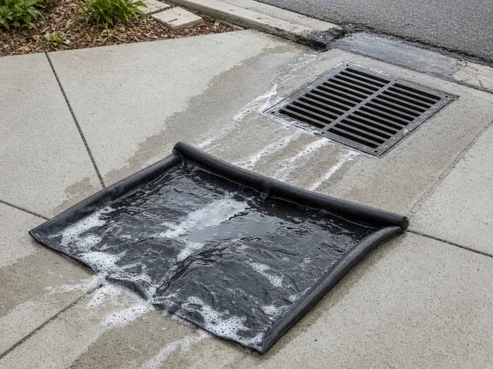 Illustrative image (not a Spotless job): The Runoff Containment Rule Most Melbourne Pressure Cleaners Ignore