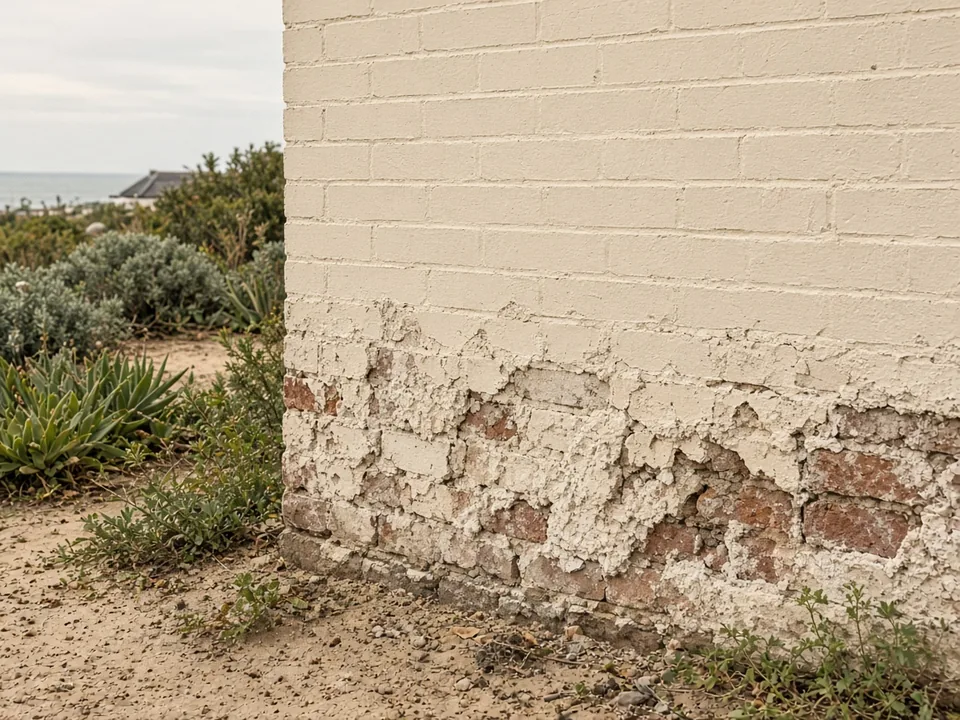 Illustrative image (not a Spotless job): Salt Damp on Melbourne Bayside Brick: Cleaning Is Only Step One