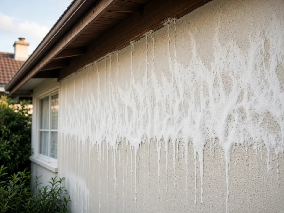 Illustrative image (not a Spotless job): Soft Wash vs Pressure Wash for Render and Painted Exteriors